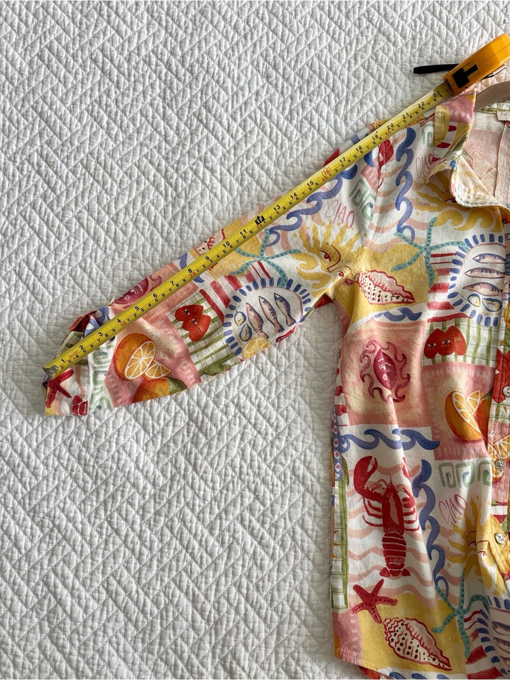 Calypso St. Barth Multicolor Tropical Print Button-Down Shirt Coastal Size M - Picture 9 of 12
